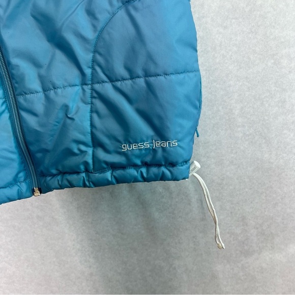 Vintage Guess Puffer Vest Jacket large blue - Picture 3 of 10